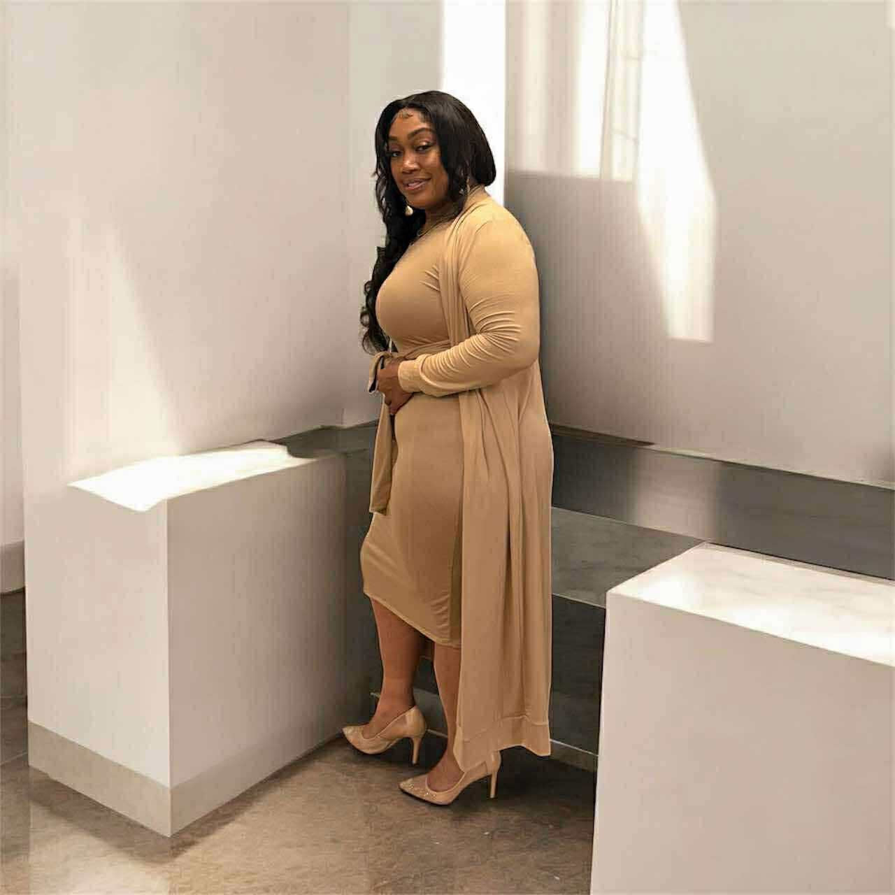 2PC Cardigan & Dress Set