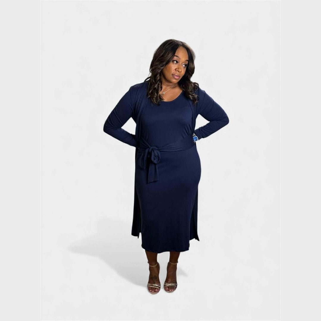 2PC Cardigan $ Dress Set