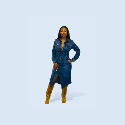 Button-Down Denim Dress
