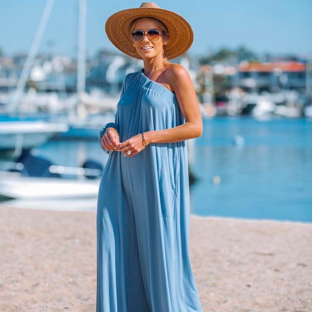 Laid Back Jersey One Shoulder Jumpsuit