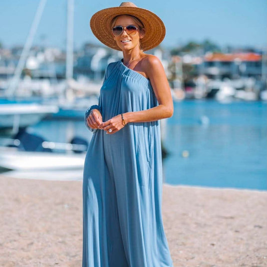 Laid Back Jersey One Shoulder Jumpsuit