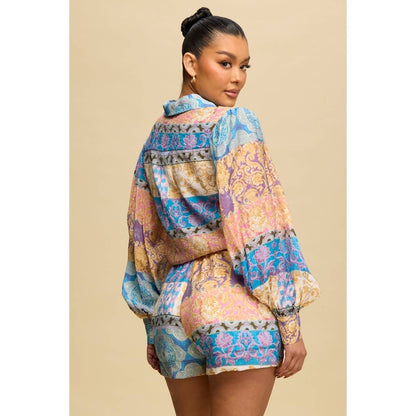 Spring Paisley Short Set : Blue Multi