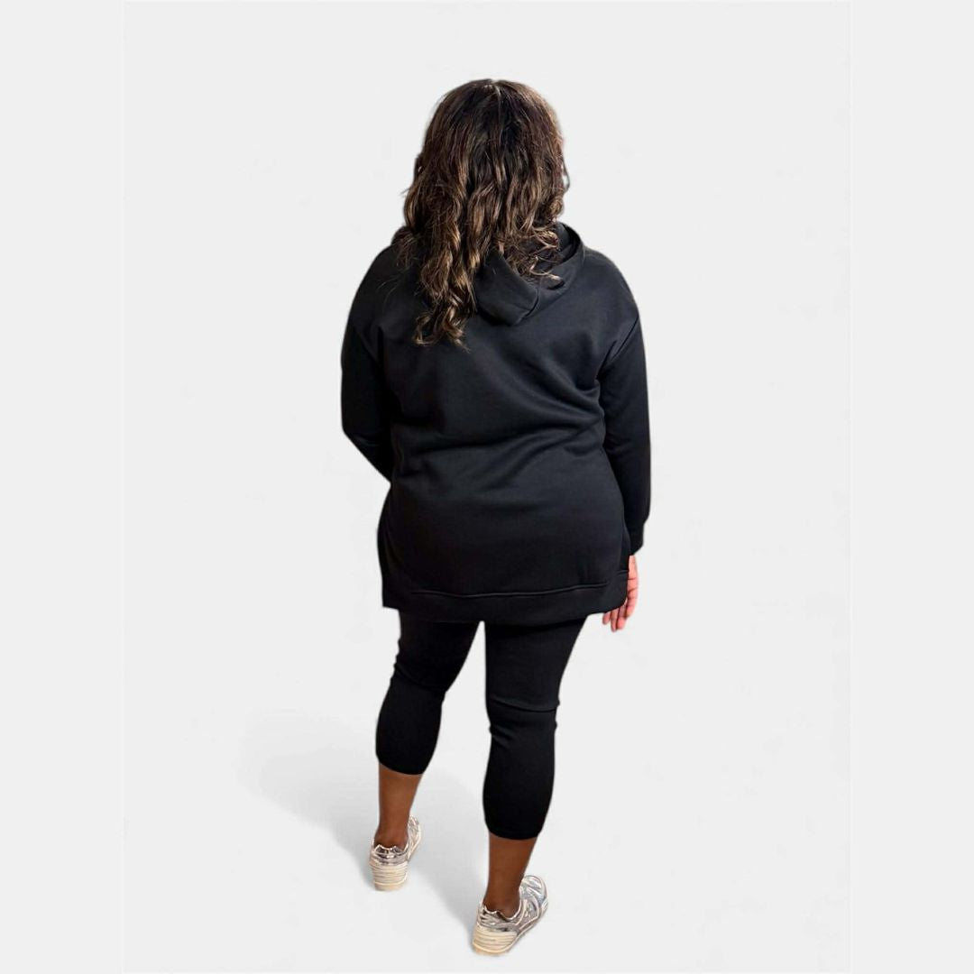 Solid Color Hoodie and Ribbed Leggings