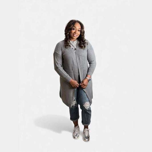 Mid Length Solid Color Loose Cardigan