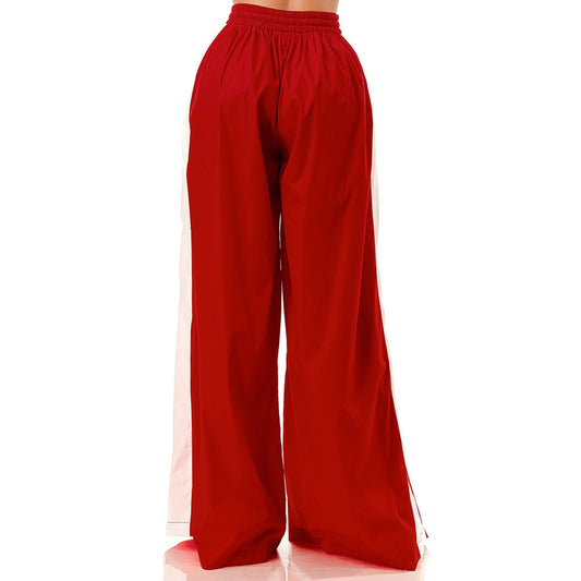 Drawstring Elastic Waist Wide Leg Palazzo Pants