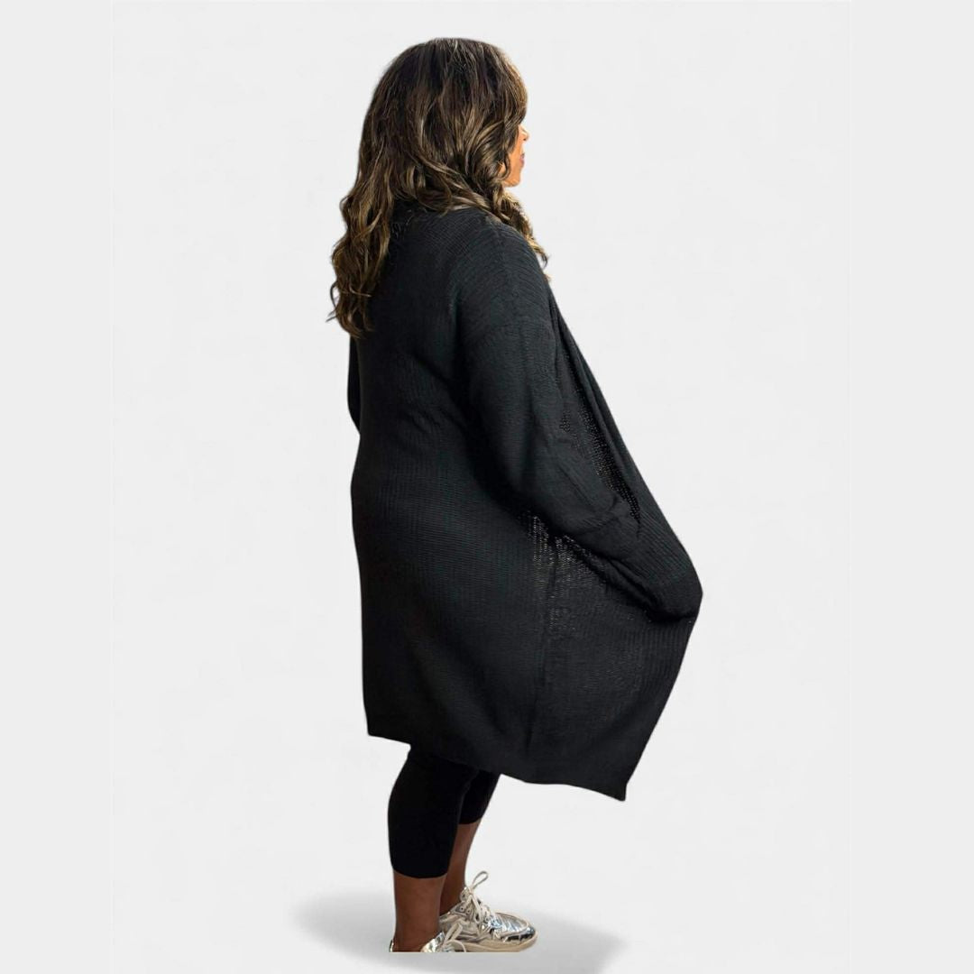 Mid Length Solid Color Loose Cardigan