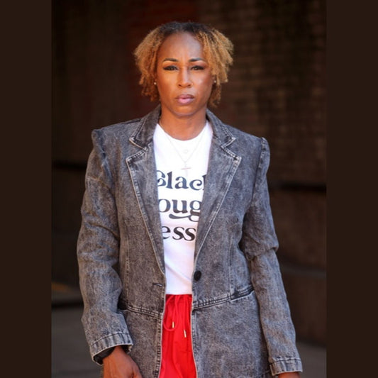 Oversized Dark Wash Denim Blazer