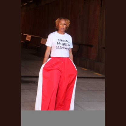 Drawstring Elastic Waist Wide Leg Palazzo Pants