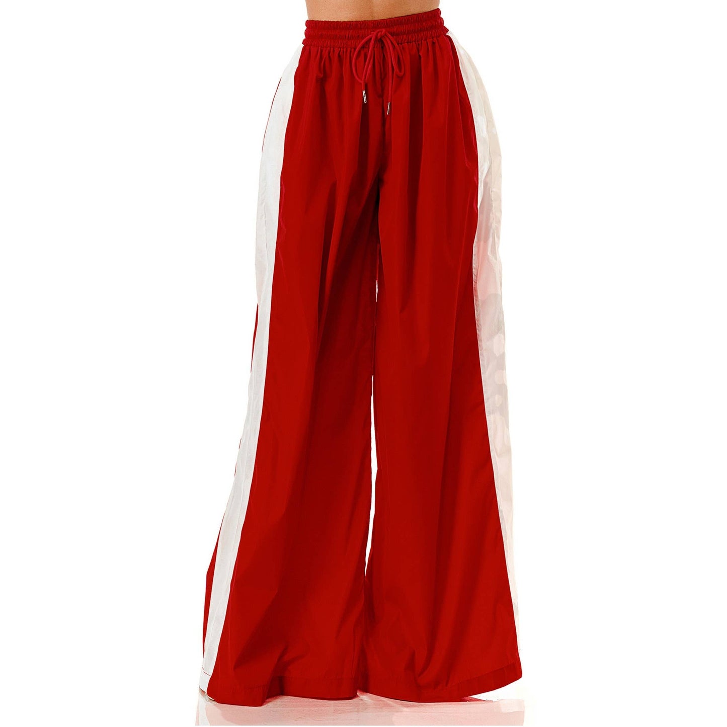 Drawstring Elastic Waist Wide Leg Palazzo Pants