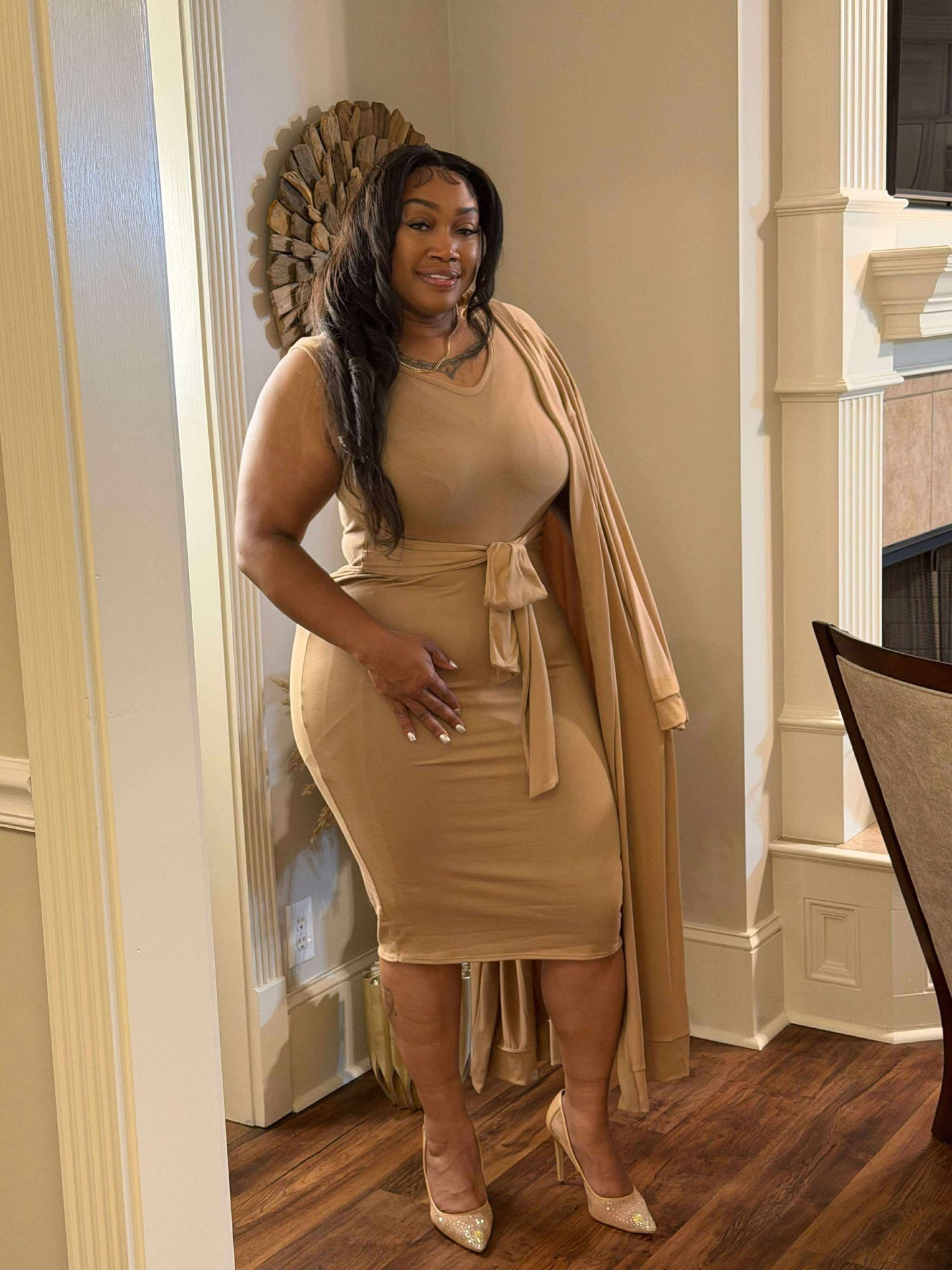 2PC Cardigan &  Dress Set