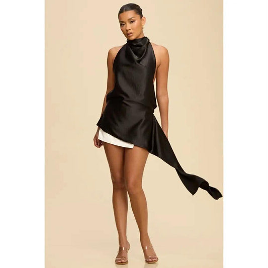 Halter Uneven Hemline Tunic