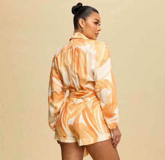 Elika Tie Geo Print Romper