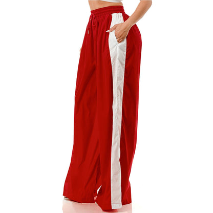 Drawstring Elastic Waist Wide Leg Palazzo Pants