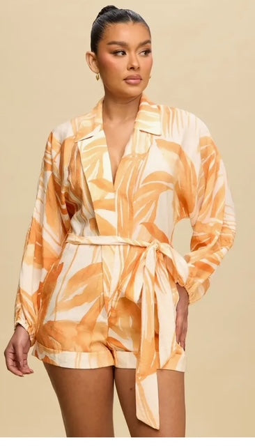 Elika Tie Geo Print Romper