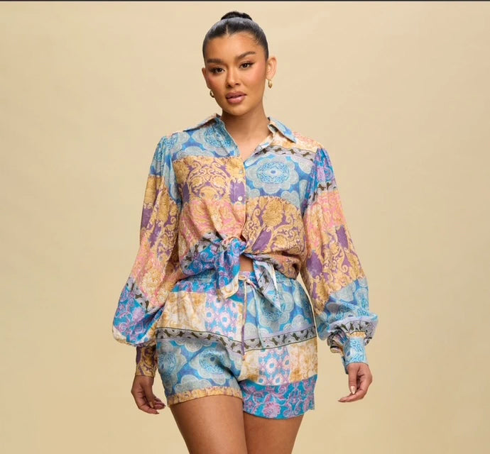 Spring Paisley Short Set